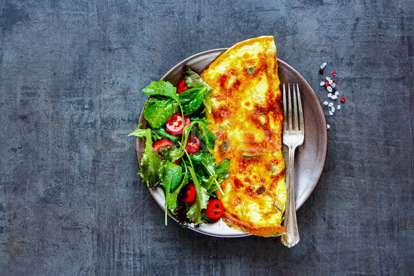 Mushroom omelette and salad Stock photo © YuliyaGontar