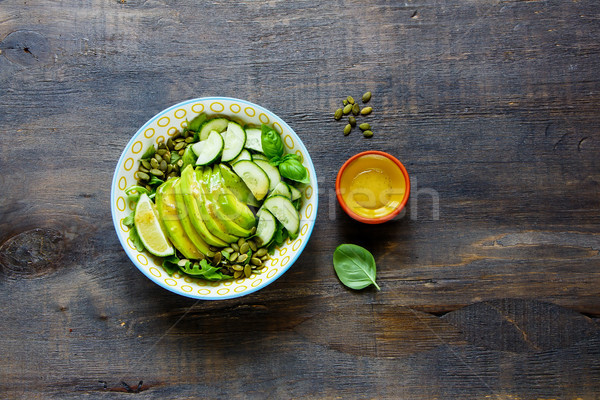 Foto d'archivio: Vegan · verde · insalatiera · estate · insalata · avocado