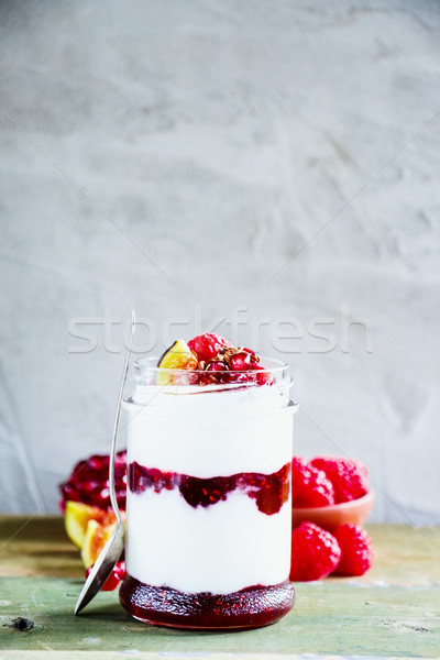 Foto d'archivio: Greco · yogurt · frutti · di · bosco · jar · sani · fresche