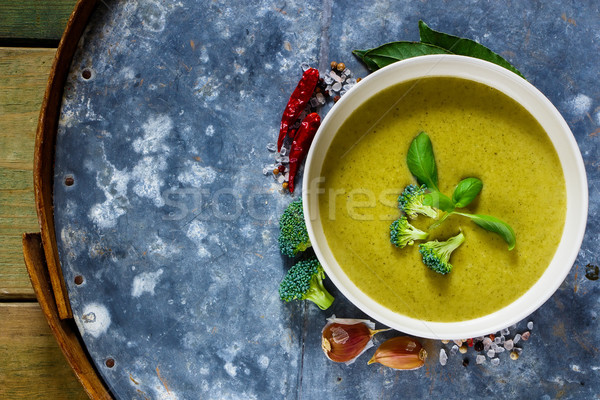 Homemade green soup Stock photo © YuliyaGontar