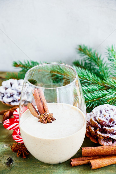 Tradizionale inverno vetro Natale latte rum Foto d'archivio © YuliyaGontar