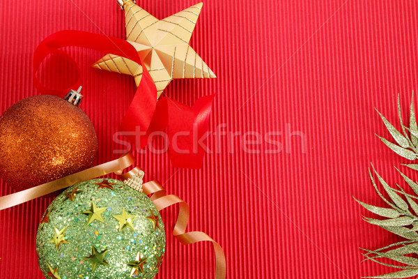 Carta perline nastri Natale stelle rosso Foto d'archivio © yupiramos