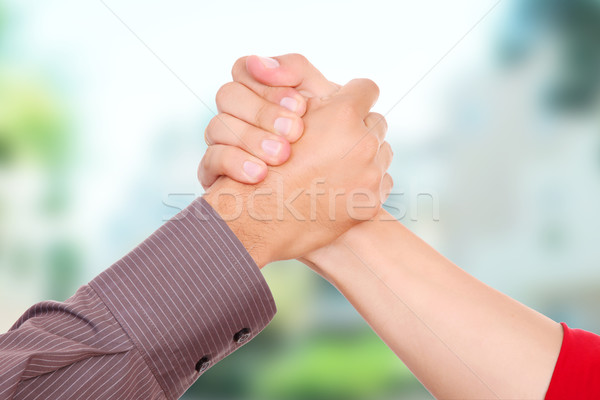 Greeting friends Stock photo © yupiramos