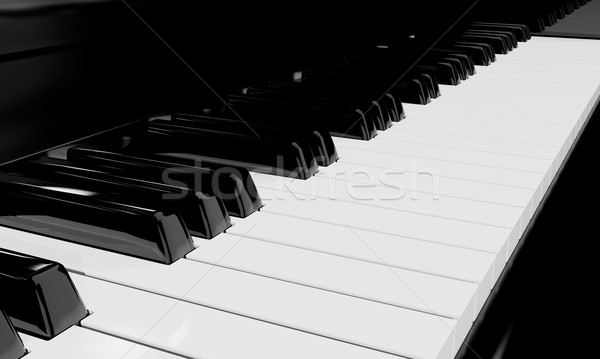 Teclas de piano instrumento musical 3D música teclado Foto stock © yura_fx