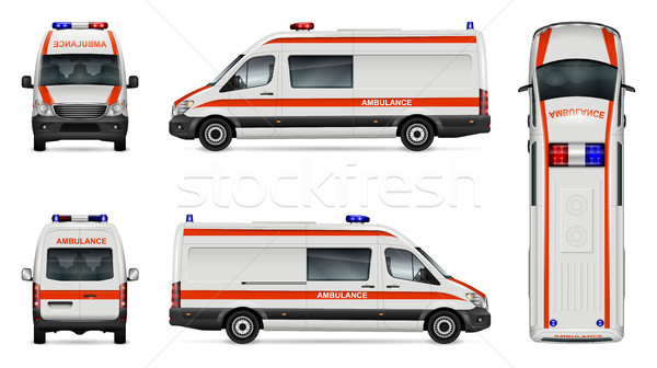 Stock foto: Weiß · Krankenwagen · Auto · Vorlage · Vektor