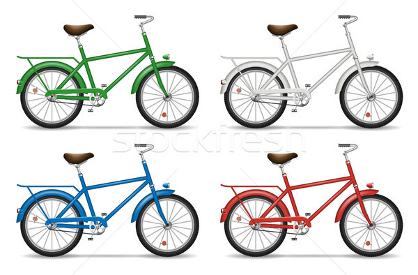 Bicycles on white background Stock photo © YuriSchmidt