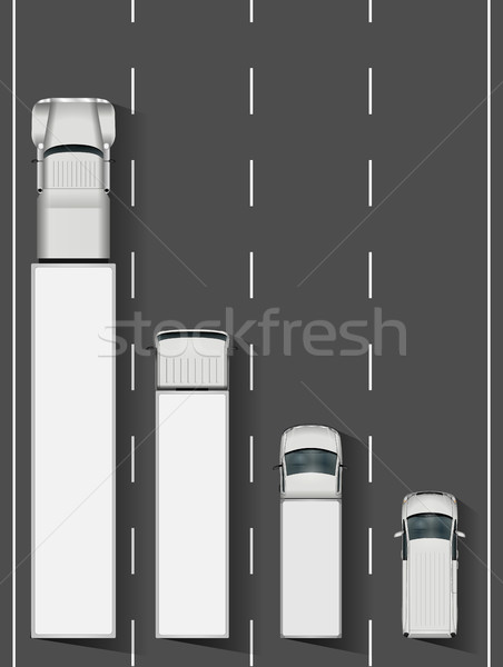 Camioane şosea rutier încărcătură vehicule top Imagine de stoc © YuriSchmidt