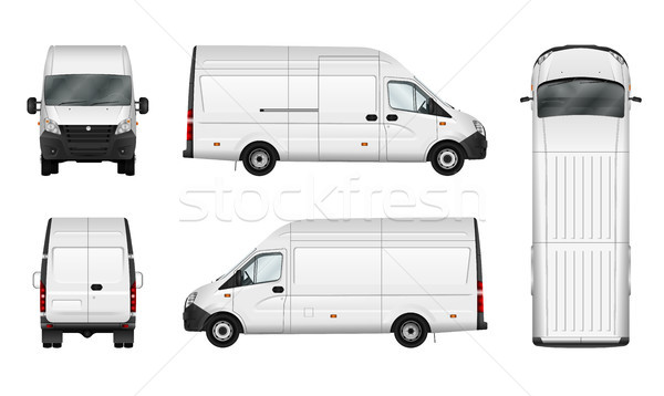 Cargo van vector illustration blank on white. City commercial mi Stock photo © YuriSchmidt