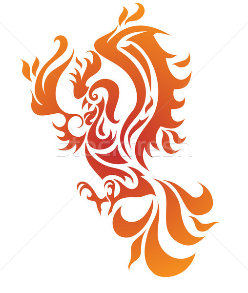 Fire rooster vector illustration Stock photo © YuriSchmidt