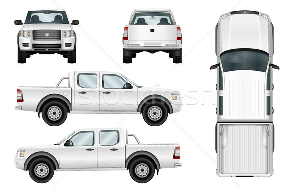 Vector pickup truck on white background Stock photo © YuriSchmidt