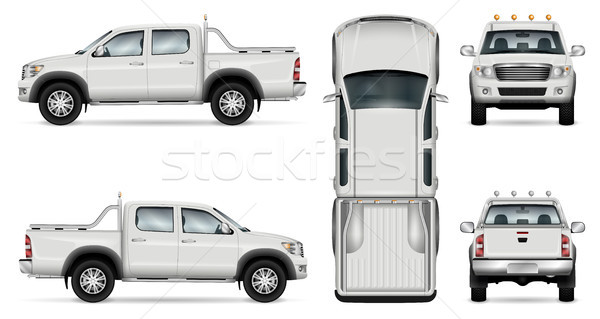 Vector pickup truck on white background Stock photo © YuriSchmidt