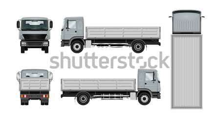 Stockfoto: Vrachtwagen · sjabloon · werk · vector · geïsoleerd · vrachtwagen