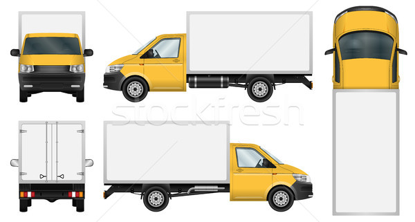 Lieferwagen Vorlage gelb Vektor isoliert Mini Stock foto © YuriSchmidt