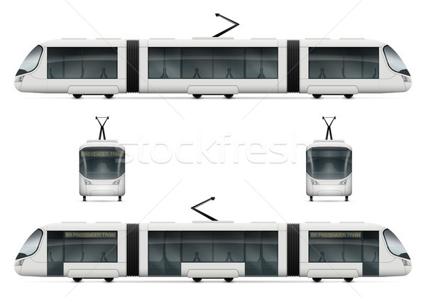 Elétrico trem vetor para cima branco cidade Foto stock © YuriSchmidt