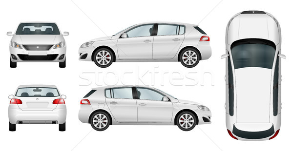 Hatchback car vector template on white background. Stock photo © YuriSchmidt