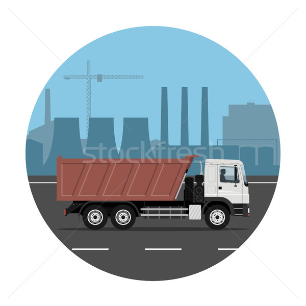 Truck on the industrial background Stock photo © YuriSchmidt