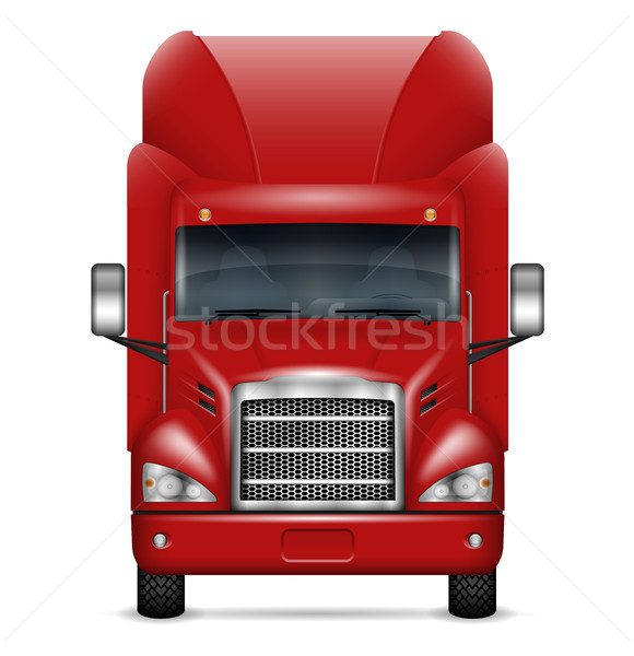 Realistic red truck vector illustration Stock photo © YuriSchmidt
