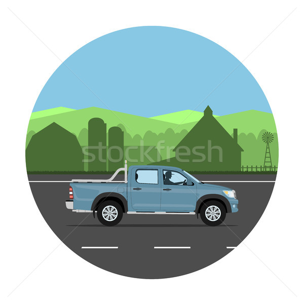 Pickup truck on the road Stock photo © YuriSchmidt