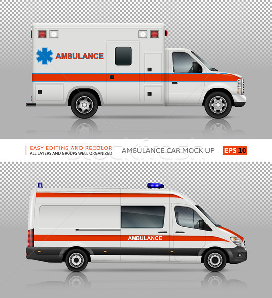 Ambulance cars vector mockup Stock photo © YuriSchmidt