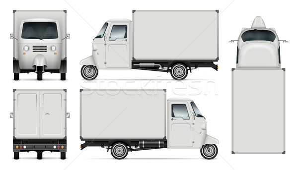Vector livrare triciclu reclamă Imagine de stoc © YuriSchmidt