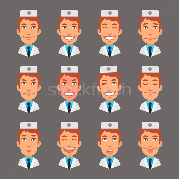 Set Emotions Doctor Stock photo © yuriytsirkunov