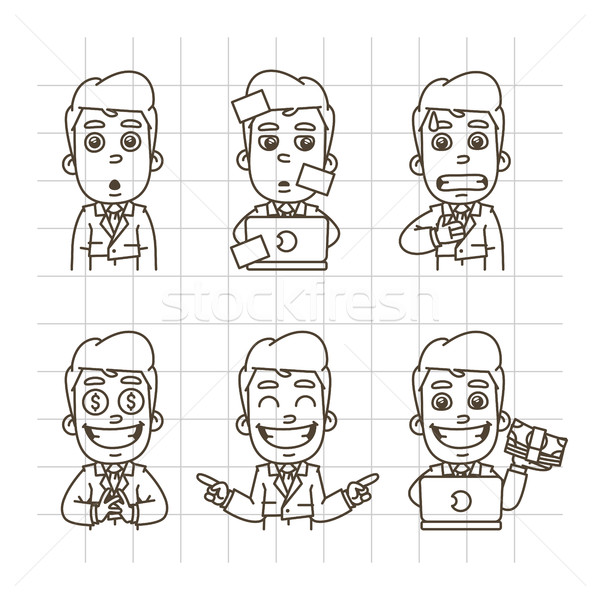 Businessman Sketch Doodle Part 5 Stock photo © yuriytsirkunov