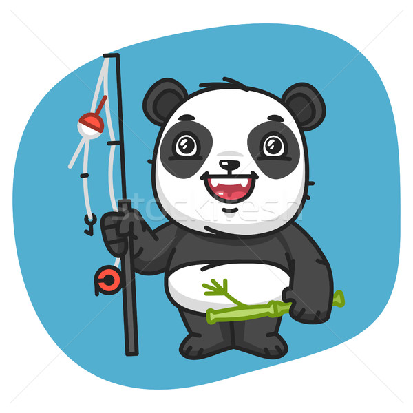 Panda horgászbot formátum eps 10 terv Stock fotó © yuriytsirkunov