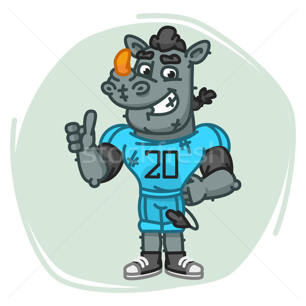 Stock photo: Rhino Football Player Shows Thumbs Up