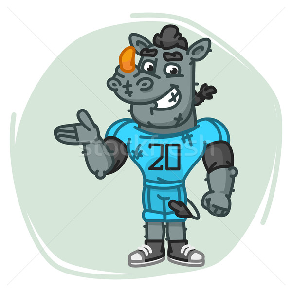 Rhino mascotte personnage sport design [[stock_photo]] © yuriytsirkunov