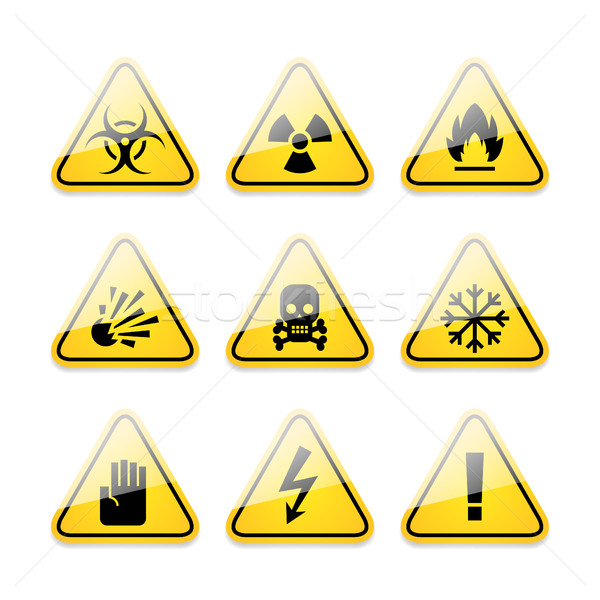 Icons warning signs of danger Stock photo © yuriytsirkunov