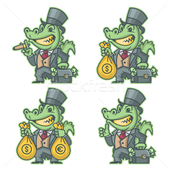 Krokodil Millionär Bankier formatieren eps 10 Stock foto © yuriytsirkunov
