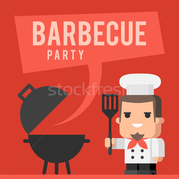 Chef and barbecue grill concept Stock photo © yuriytsirkunov