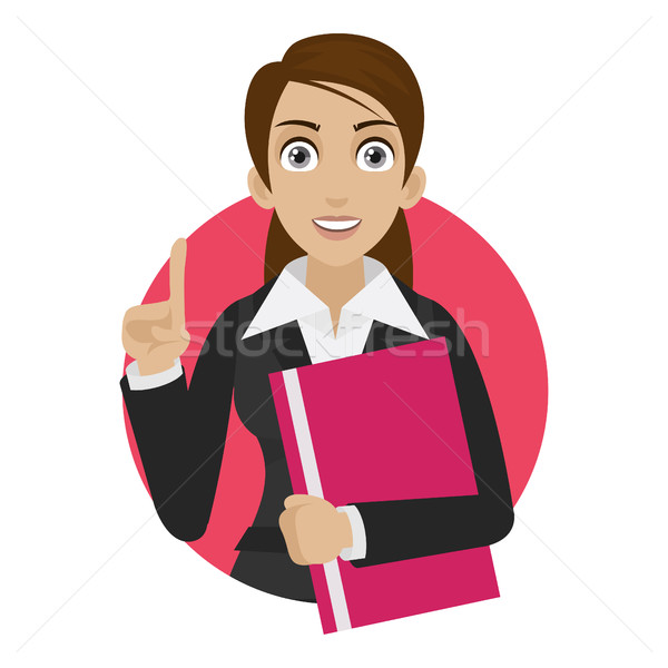 Businesswoman keeps file in circle Stock photo © yuriytsirkunov