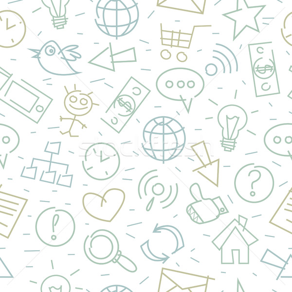Pattern doodle internet companionship ideas Stock photo © yuriytsirkunov