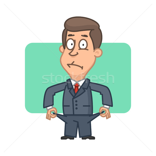 Businessman bankrupt shows everted pockets Stock photo © yuriytsirkunov