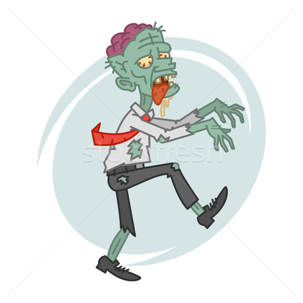 Mad zombie ruchu ilustracja format eps Zdjęcia stock © yuriytsirkunov