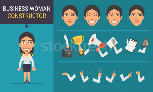Constructor Character Business Woman Stock photo © yuriytsirkunov