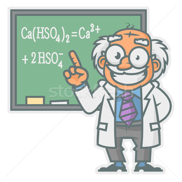 Professor points to blackboard Stock photo © yuriytsirkunov