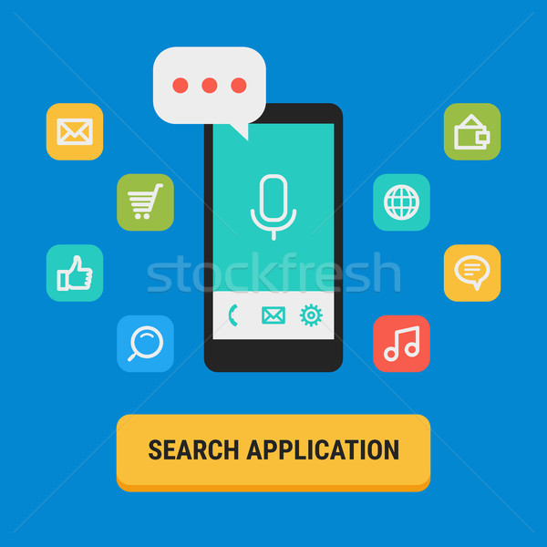 Concept Search for App Icons Mobile Phone Stock photo © yuriytsirkunov
