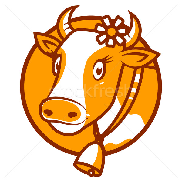 Good cow smiling emblem Stock photo © yuriytsirkunov