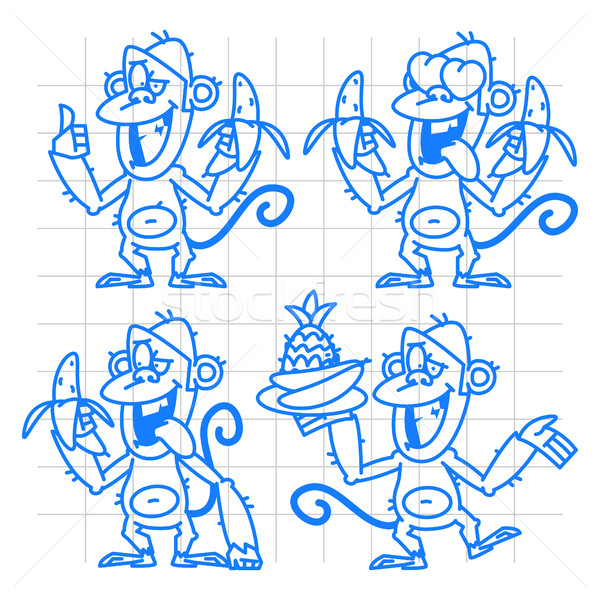 Singe doodle illustration format eps [[stock_photo]] © yuriytsirkunov