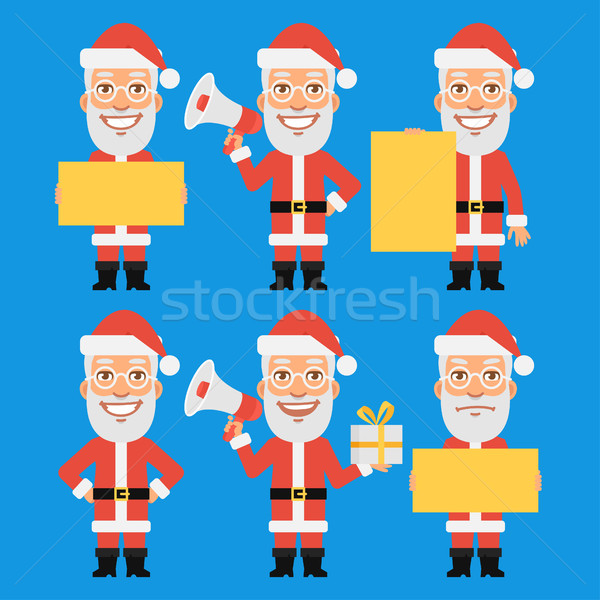 Santa Claus Holding Gift Paper Megaphone Stock photo © yuriytsirkunov