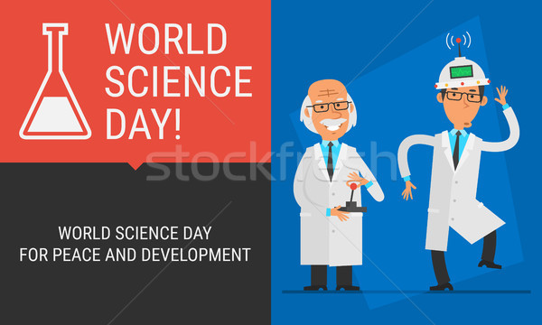 Concept World Science Day Professor Conducted Experiments on Ass Stock photo © yuriytsirkunov