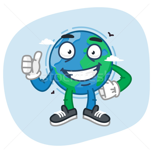 Character Earth Showing Thumbs Up Stock photo © yuriytsirkunov