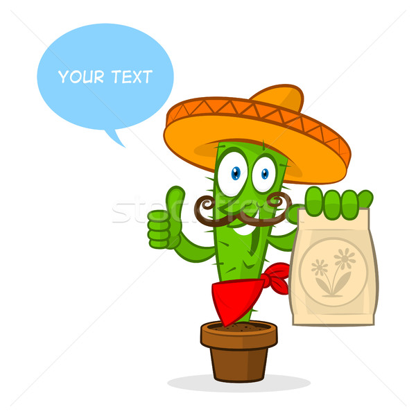 Stock foto: Kaktus · Dünger · Paket · Illustration · formatieren · eps