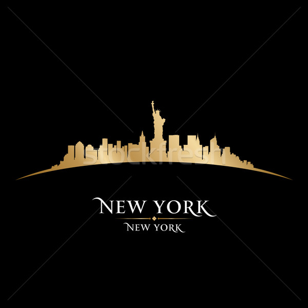 New York City skyline silhouet zwarte hemel gebouw Stockfoto © Yurkaimmortal