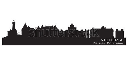 Victoria, Canada skyline. Detailed silhouette Stock photo © Yurkaimmortal
