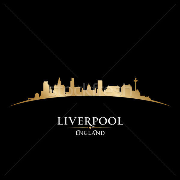 Liverpool England city skyline silhouette black background  Stock photo © Yurkaimmortal