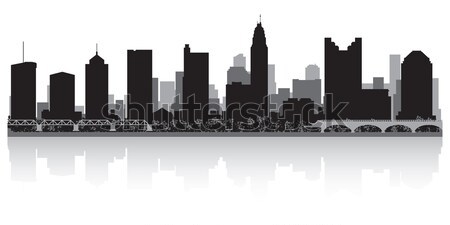 Silhouet USA business gebouw achtergrond Stockfoto © Yurkaimmortal
