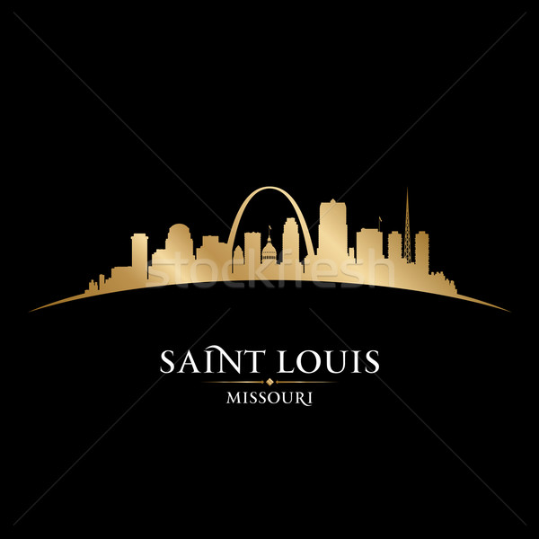 Saint Louis Missouri city silhouette black background  Stock photo © Yurkaimmortal